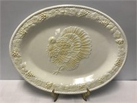 Turkey Platter with Brass Plate Stand