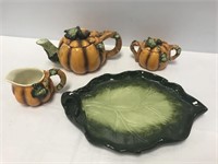 4 pc. Pumpkin Teapot Set