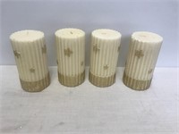 Lot of 4 Gold Star New Candles