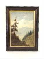A.F. Tait Oil on Board - Adirondack Mountains