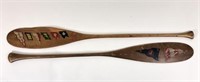 Pair of Alpheus Keech Souvenir Paddles w/ Flags