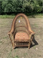 Bar Harbor Stick Wicker Continuous Arm Chair