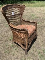 Bar Harbor Wing Back Wicker Arm Chair