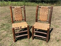 Pair of Old Hickory Side Chairs
