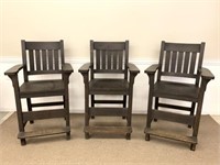 Three Mission Oak Billiard Chairs