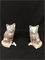 Pair of Fox Sculptures