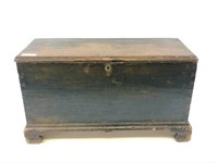 Country Blue Painted Dovetailed Blanket Box