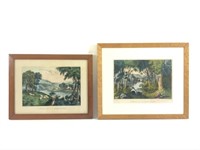2 Currier & Ives Framed Lithographs
