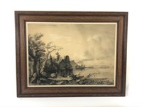 Lake George Charcoal Painting