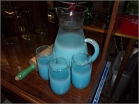 Blue pitcher glasses