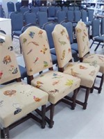 4 embroidered chairs