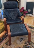Nice Leather Chair and Foot Stool