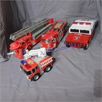 4 misc Fire vehicles- plastic