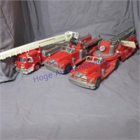 3 misc fire trucks- plastic