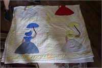 Hand Stitched Cotton Sun Bonnet Sue w/Umbrella
