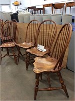 Four Windsor-style dining chairs