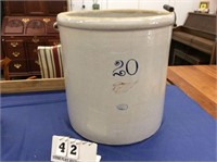 20 gallon small wing Red Wing crock