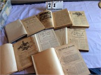 7 vintage books, some w/thread bindings
