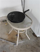 Lot Small Outdoor Table and Pan