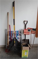 Pile Misc Hand Tools, Metal Flags, etc