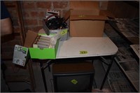 Card Table, TV, Bar glasses, Electrical Cord,