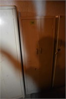 White metal storage cabinet