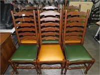 6 Oak Ladder Back Chairs