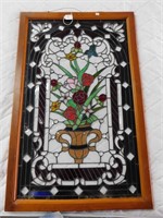 Floral Stained Glass Sun Catcher In Frame