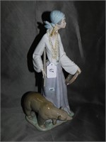 Lladro Lady With Bear Figurine