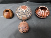 4 Native American Pieces of Pottery