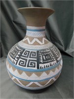 Hand Painted Native American Style Vase