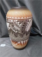 Buffalo Roaming Native American Style Vase