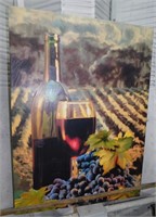 Vineyard Painting On Canvas, Signed