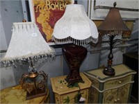 3 Beautiful Glass Beaded Table Lamps