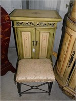 Entry Table and Padded Foot Stool