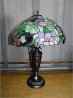 Antique Leaded Stained Glass Lamp