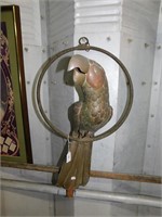 Vintage Hanging Brass Parrot