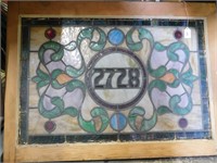Antique Stained Glass In Wood Frame
