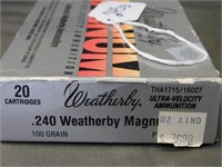 20 Rounds .240 Weatherby Ammo