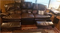 LEATHER DOUBLE RECLINER SOFA NICE
