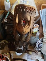 Large wood carved island mask