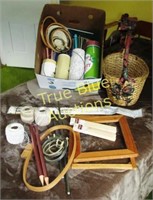 Assorted Box of Needlepoint Frames Large Basket