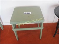 16'' X 18'' X 17 T Green wood table.