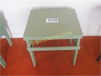 16'' X 18'' X 17 T Green wood table.