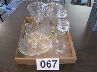 Glass Vase- Glass Dish- Glass Candle Holder