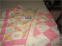 Vintage Baby Blankets- 2 Baby Quilts
