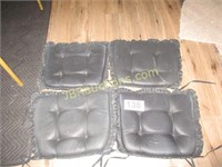 4 Black Seat Cushions