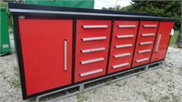 Unused 9' 5" Steelman Red Work Bench/Toolbox