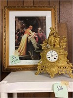 Rococo style clock & knightly art
