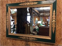 Emerald and gold framed mirror
